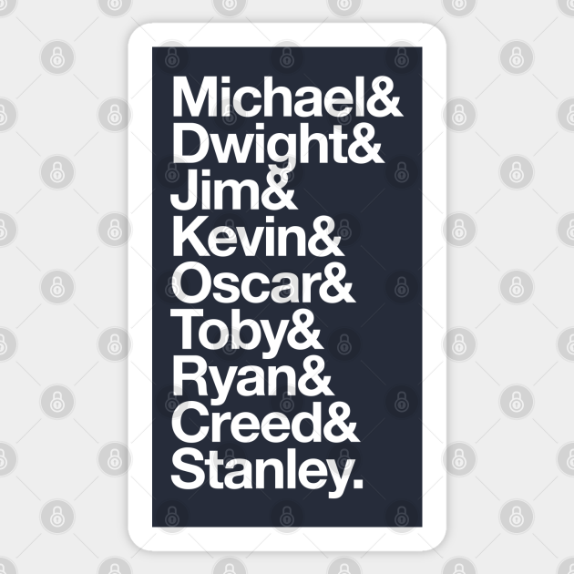 The Office guys names The Office Sticker TeePublic
